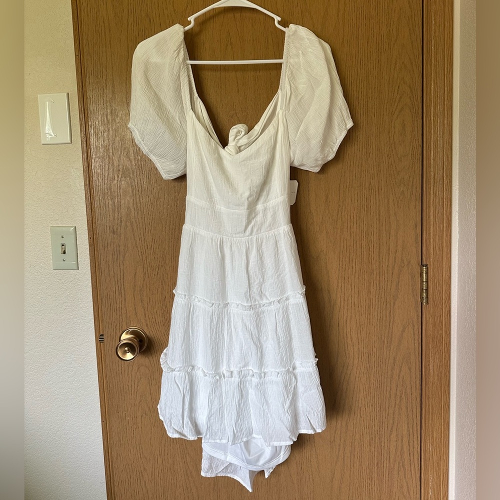 NWT Altar’d State White Puff Sleeve Mini Dress